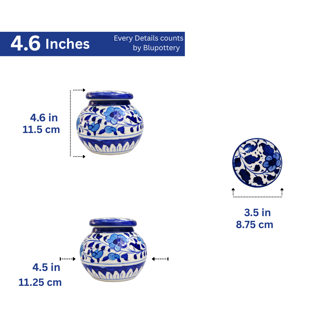 Hand-Painted Classic Blue Ceramic Storage Pot (Set of 2)