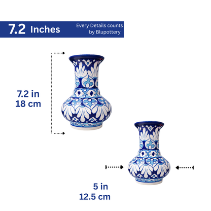 Classic Hand-Painted Blue Floral Ceramic Vase