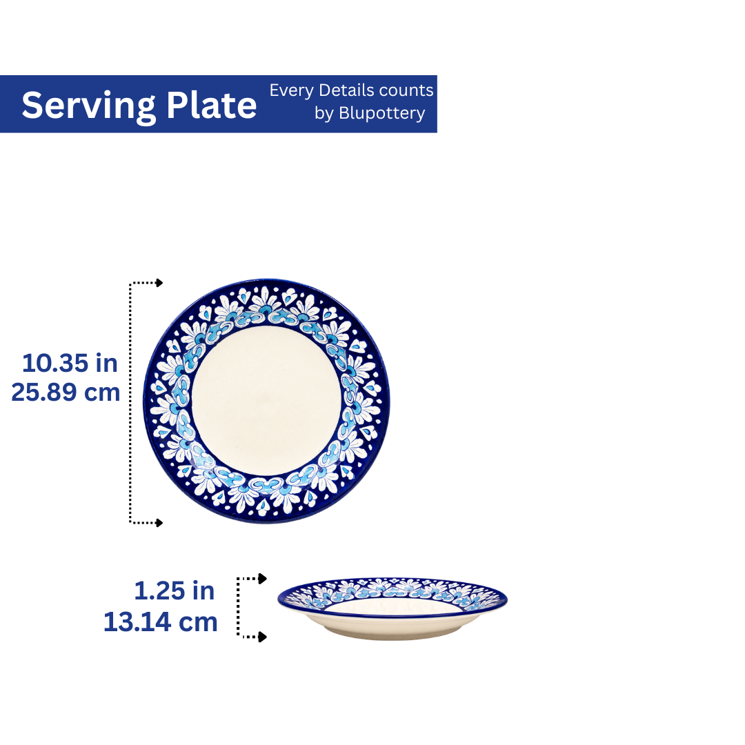 Blue Pottery Dinner Plate Set of 2 – Handmade Ceramic Dining Plates