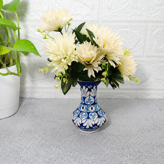 Classic Hand-Painted Blue Floral Ceramic Vase