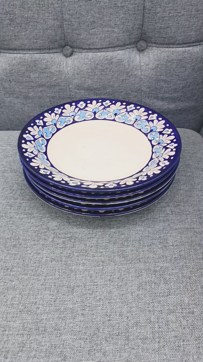 Blue Pottery Dinner Plate Set of 2 – Handmade Ceramic Dining Plates