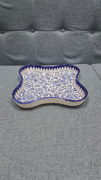 Hand-Painted Curved Square Tray